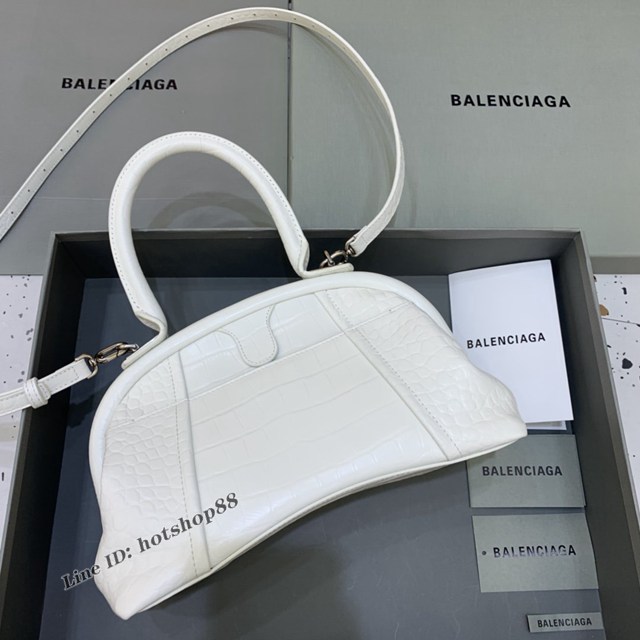 Balenciaga專櫃2022爆款鱷魚紋軟性牛皮手提肩背女包 巴黎世家Editor沙漏餃子包 fyj1165